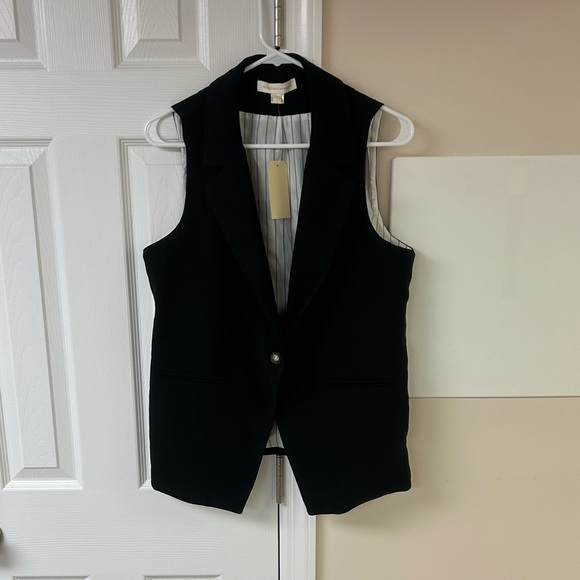 NWT Monteau Los Angeles Black Blazer Vest - Picture 1 of 6